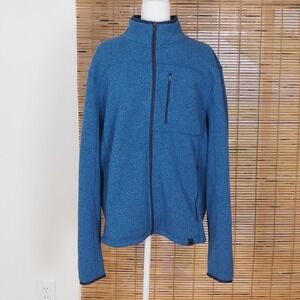 L.L.Bean Men's Sweater Fleece Full-Zip Jacket Size‎ Large Blue Heather Outdoor